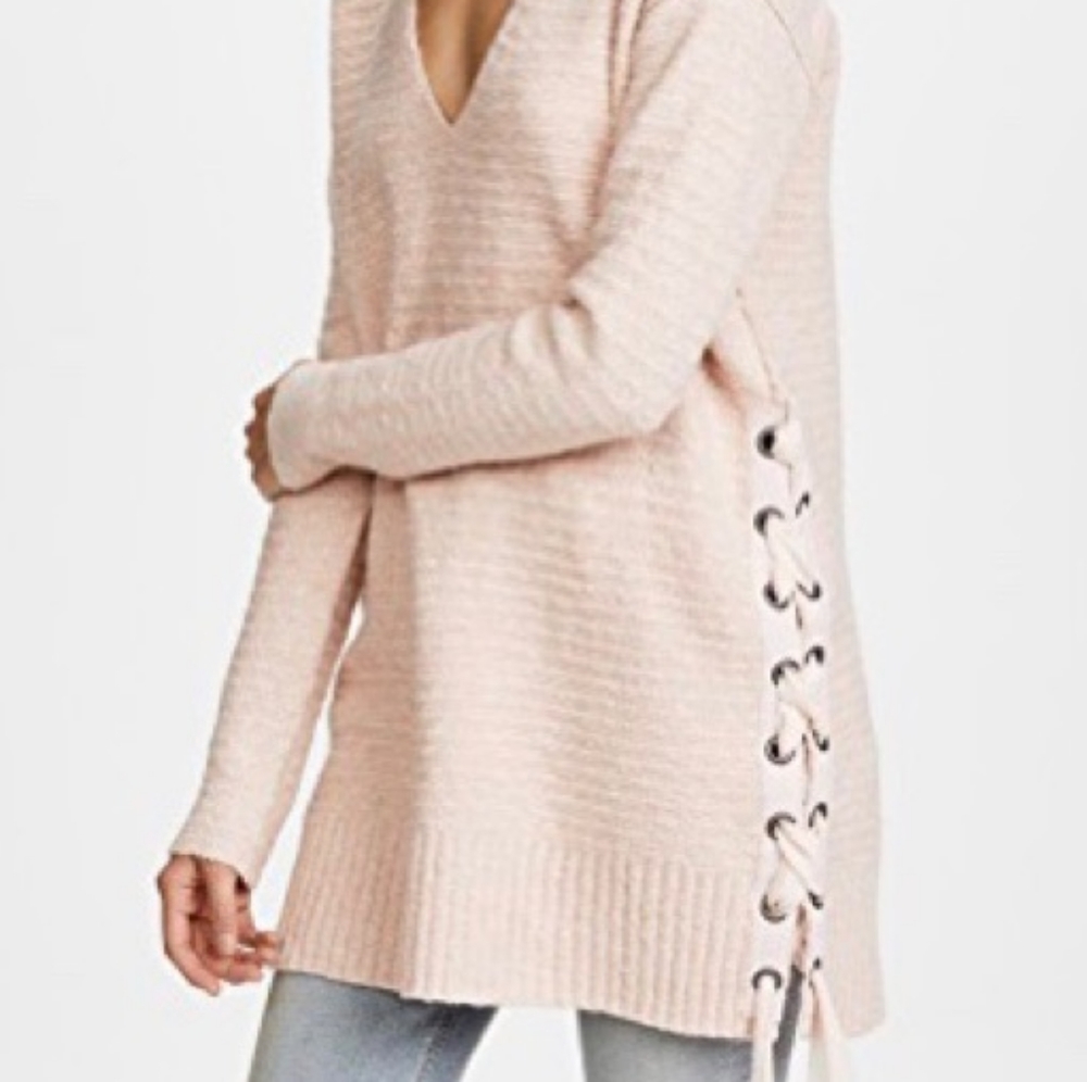 NWOT Free People Heart It Sweater Dress Pink